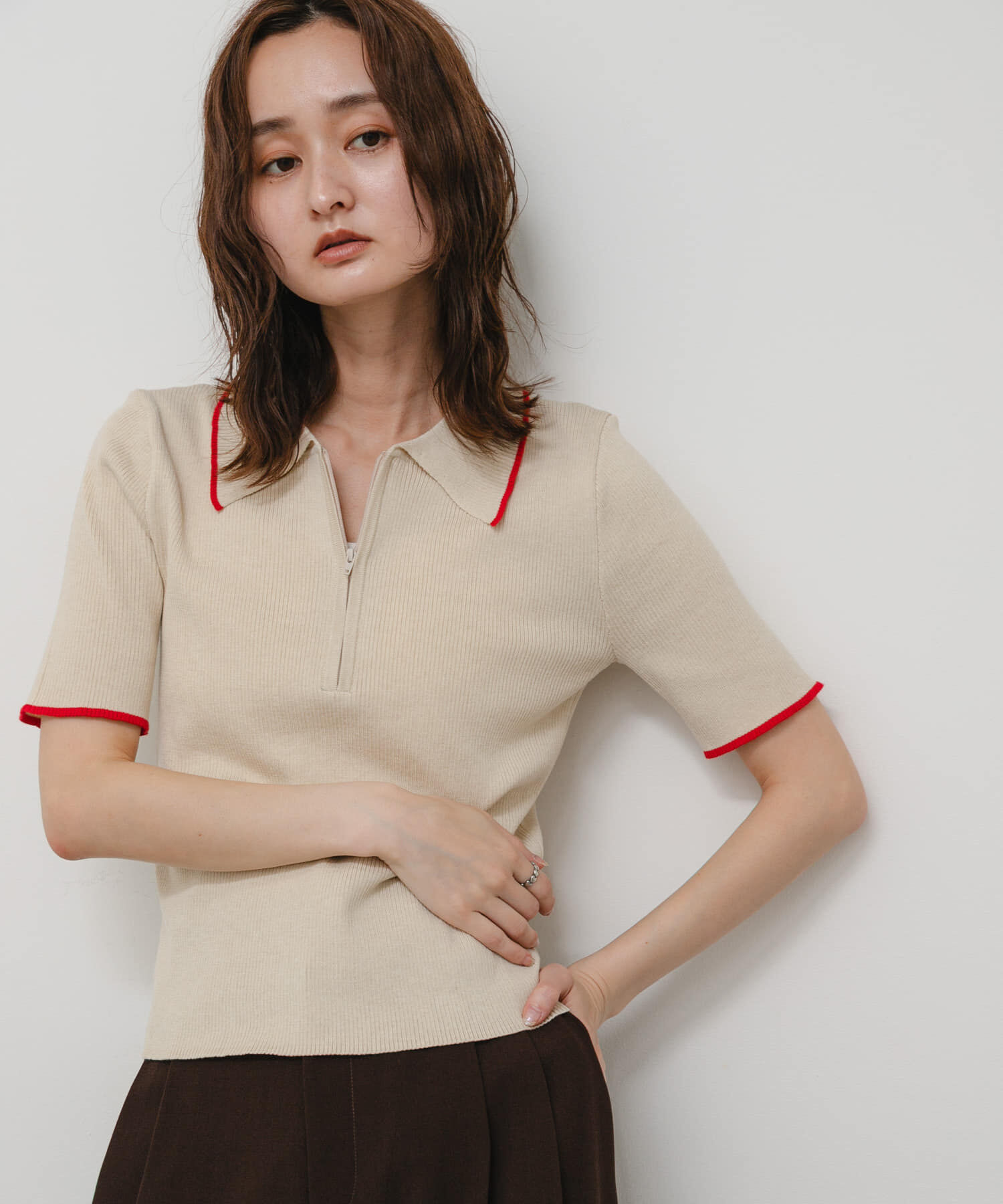 SENSE OF PLACE by URBAN RESEARCH「『洗濯可』ハーフZIPニットポロ」|ニット・セーター|