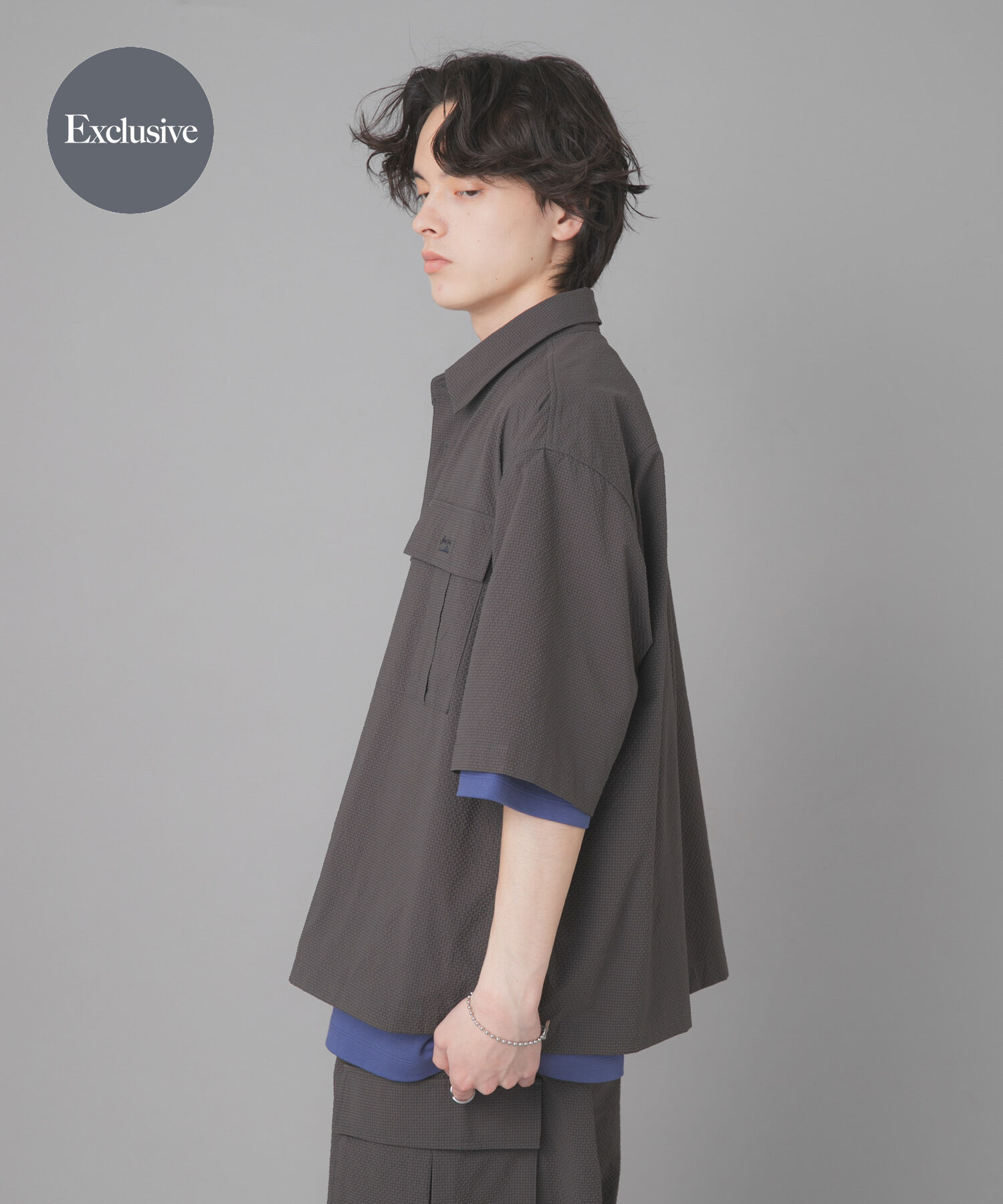 SENSE OF PLACE by URBAN RESEARCH「『別注』Converse&times;SENSE OF PLACE　JACK PURCELLショートスリーブシャツ」|シャツ・ブラウス|チャコールグレー