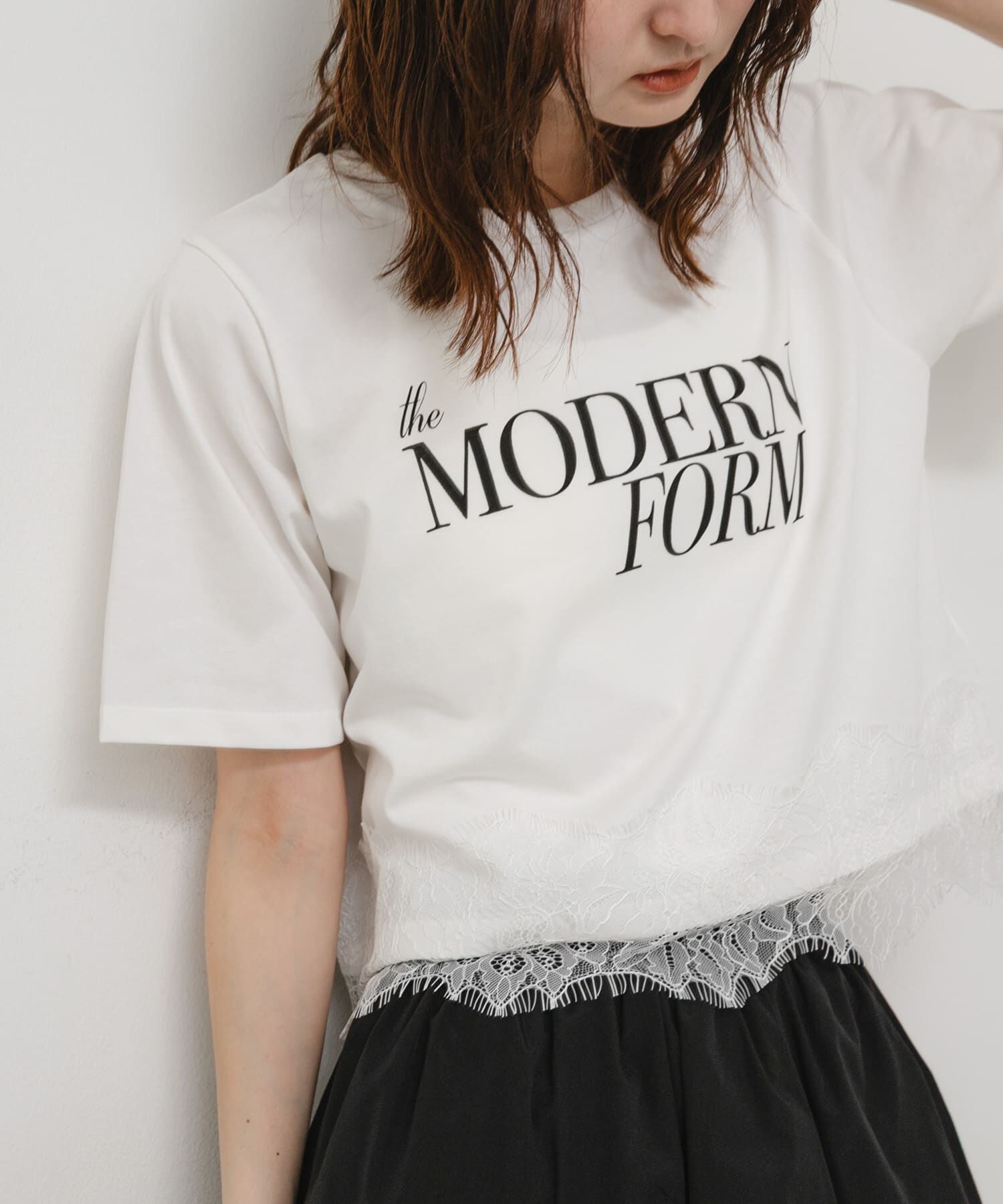 SENSE OF PLACE by URBAN RESEARCH「クロップドレースロゴTシャツ(半袖)」|Tシャツ・カットソー|オフホワイト