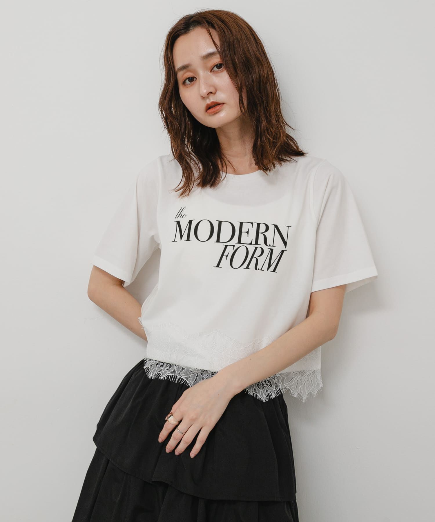 SENSE OF PLACE by URBAN RESEARCH「クロップドレースロゴTシャツ(半袖)」|Tシャツ・カットソー|