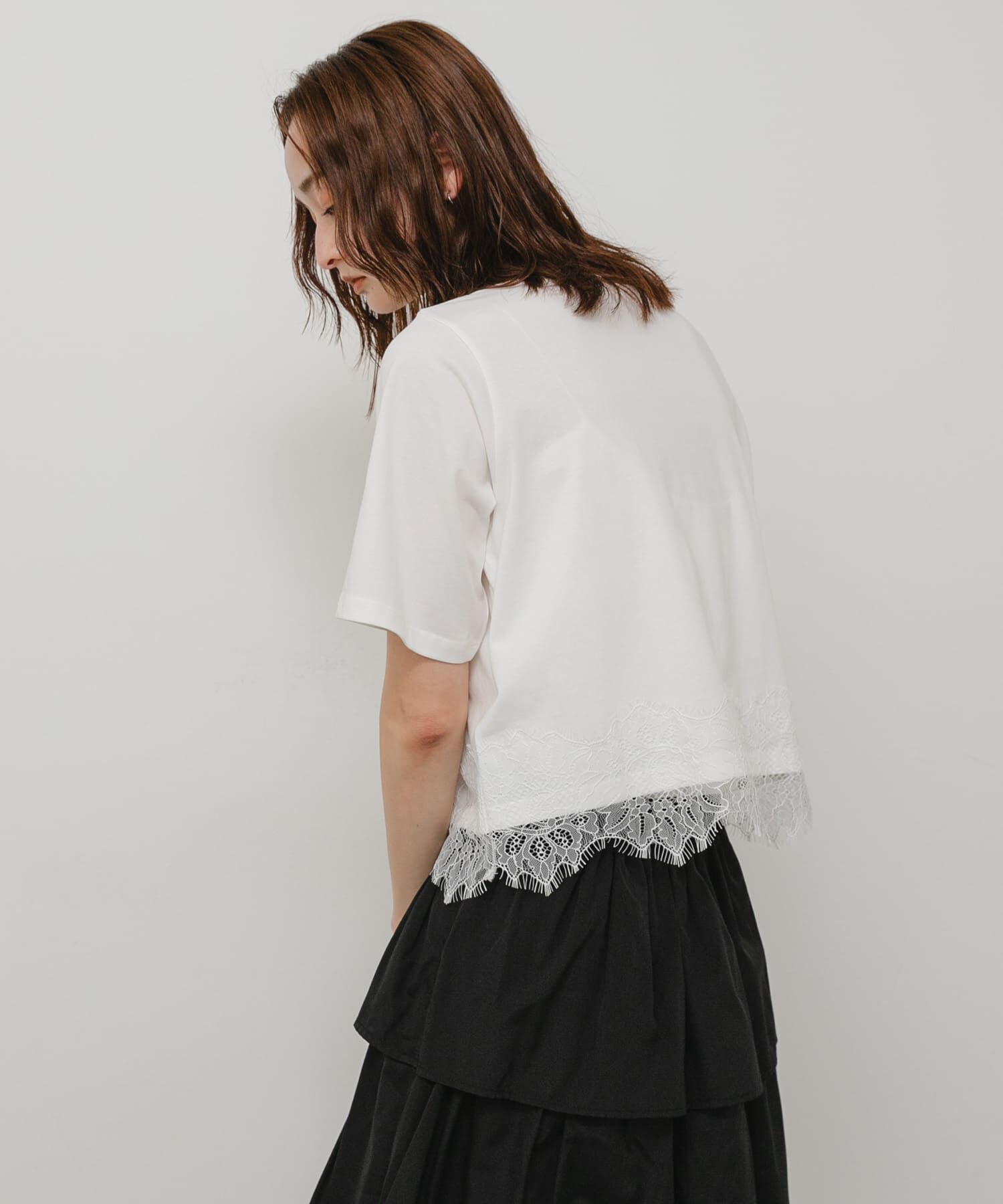 SENSE OF PLACE by URBAN RESEARCH「クロップドレースロゴTシャツ(半袖)」|Tシャツ・カットソー|