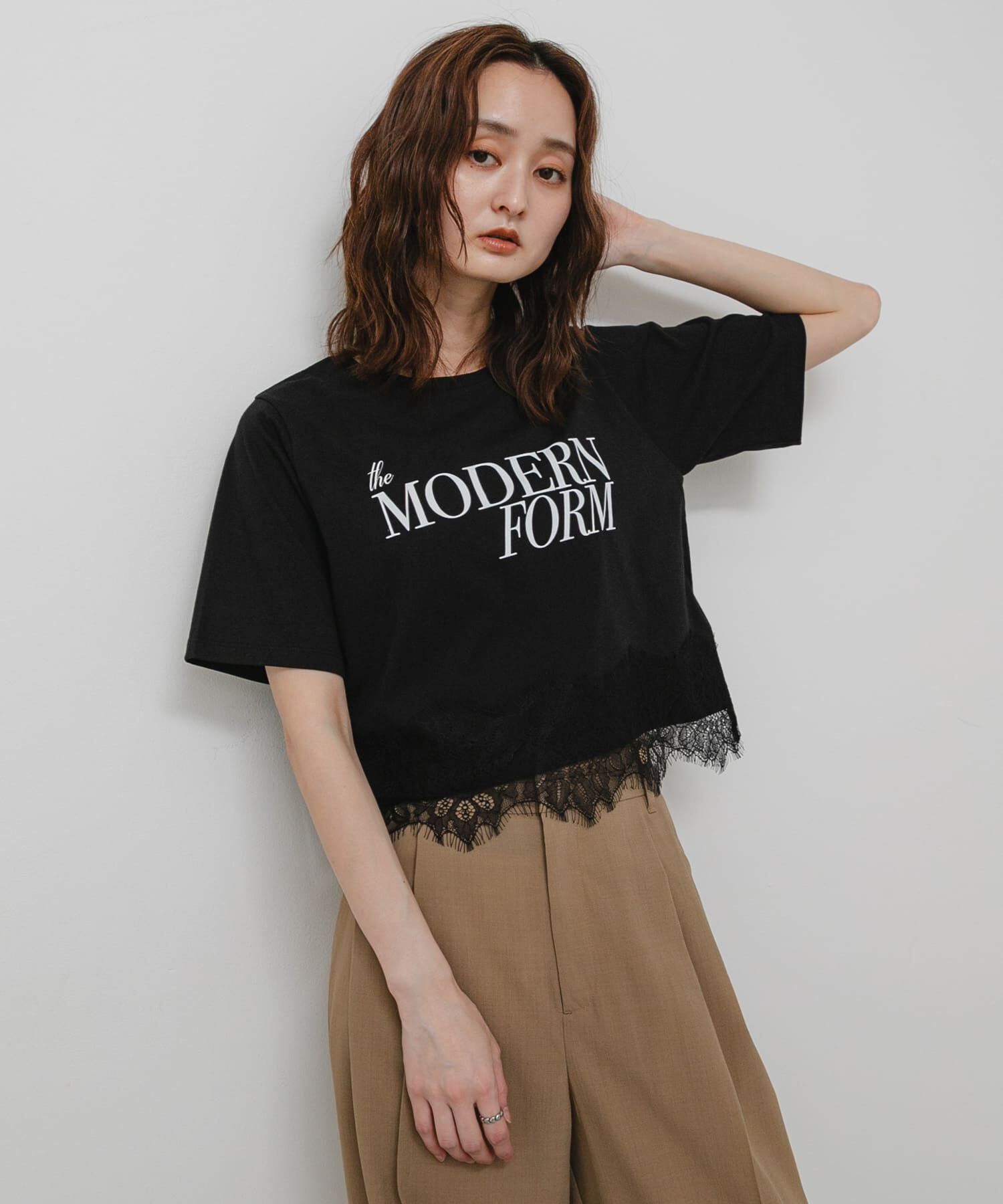 SENSE OF PLACE by URBAN RESEARCH「クロップドレースロゴTシャツ(半袖)」|Tシャツ・カットソー|