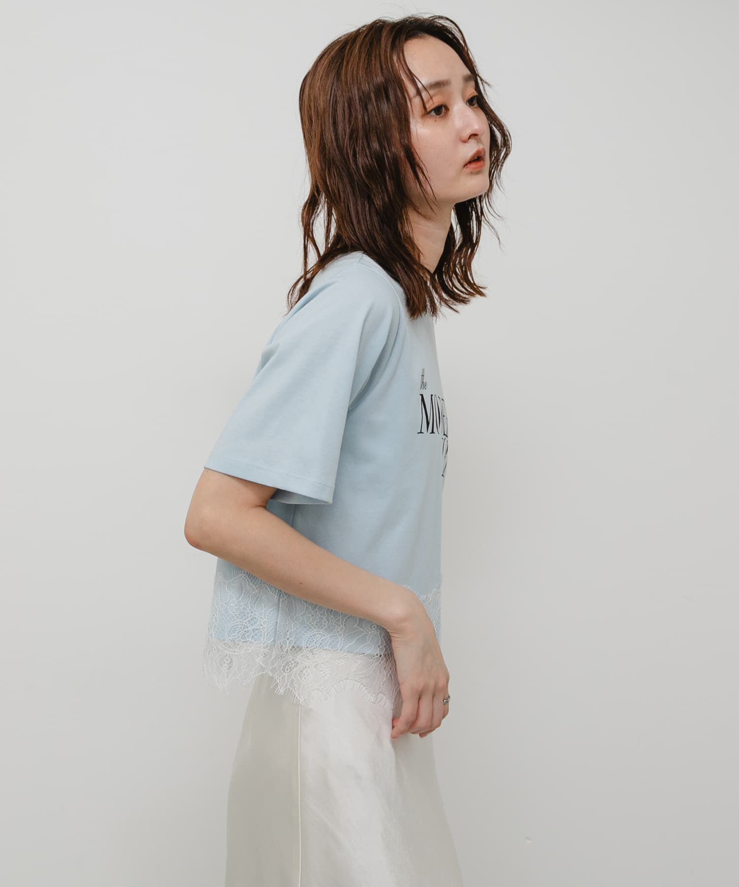 SENSE OF PLACE by URBAN RESEARCH「クロップドレースロゴTシャツ(半袖)」|Tシャツ・カットソー|