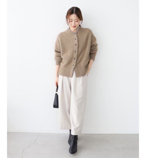 le.coeur blanc「ウールライクウエストデザインワイドクロップドパンツ」|その他|