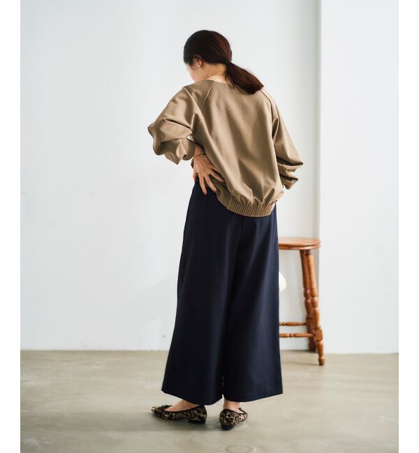 le.coeur blanc「ウールライクウエストデザインワイドクロップドパンツ」|その他|