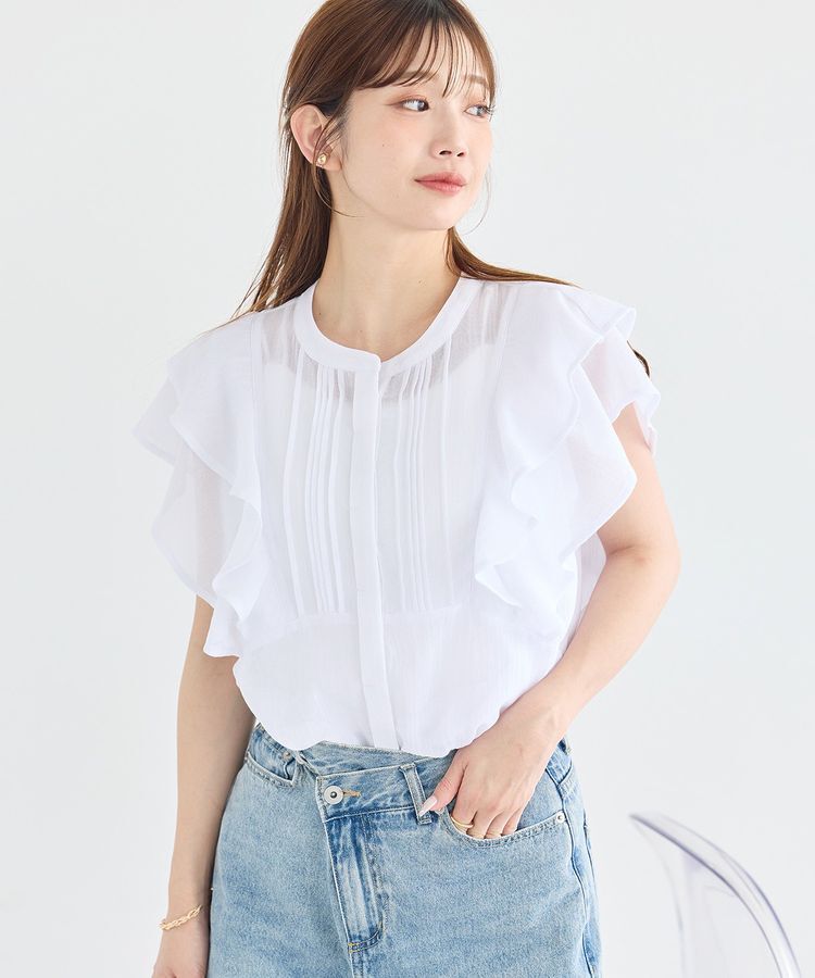 earth music&ecology「ラッフルブラウス」|シャツ・ブラウス|Off White