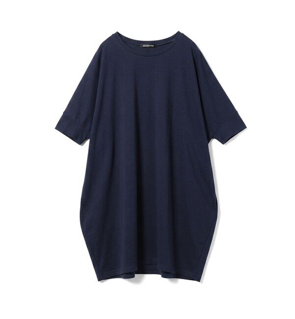 mizuiro ind「mizuiro ind ワイドクルーネックチュニック」|Tシャツ・カットソー|ネイビー