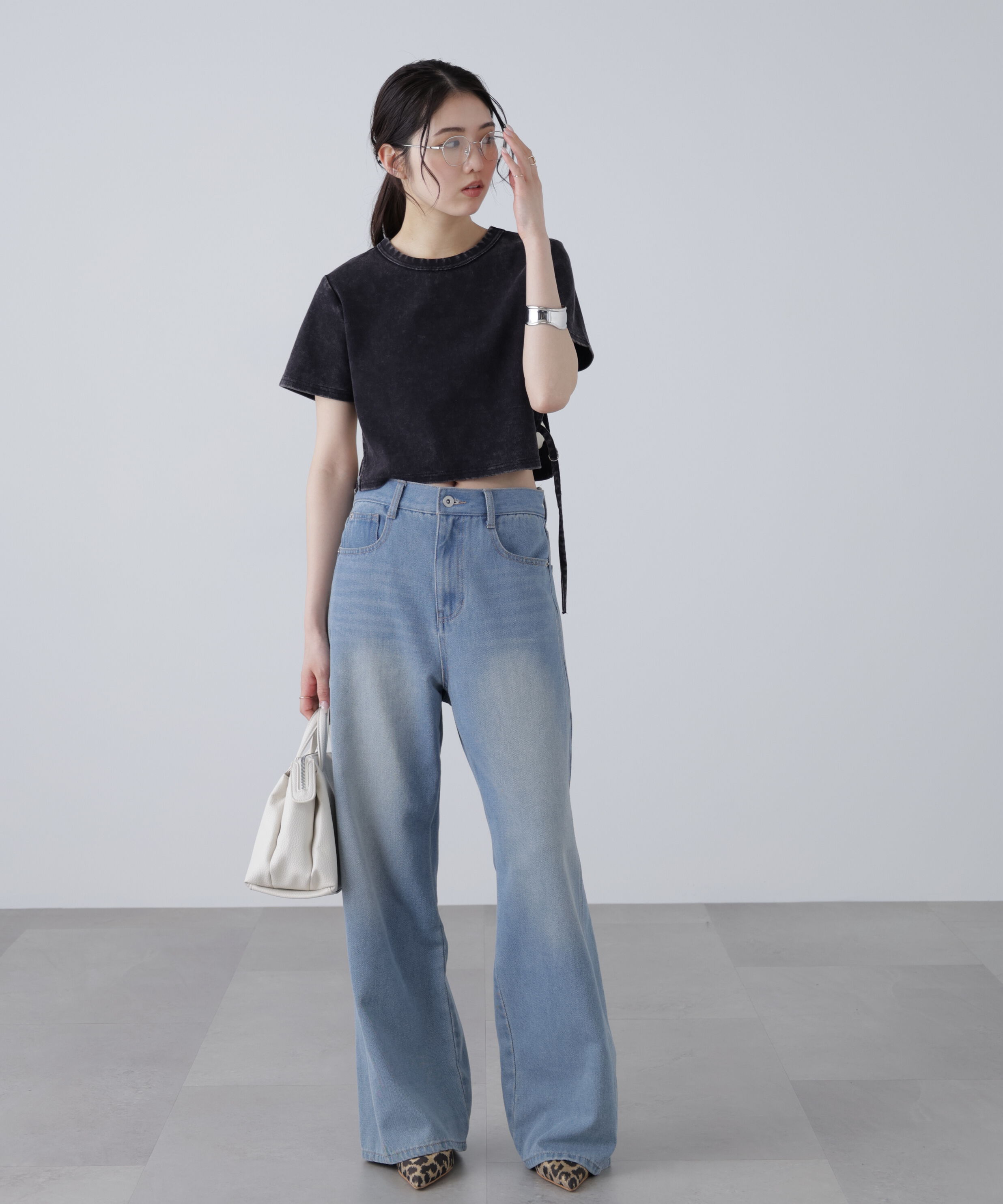  「ヴィンテージ加工サイドベルトT」|Tシャツ・カットソー|