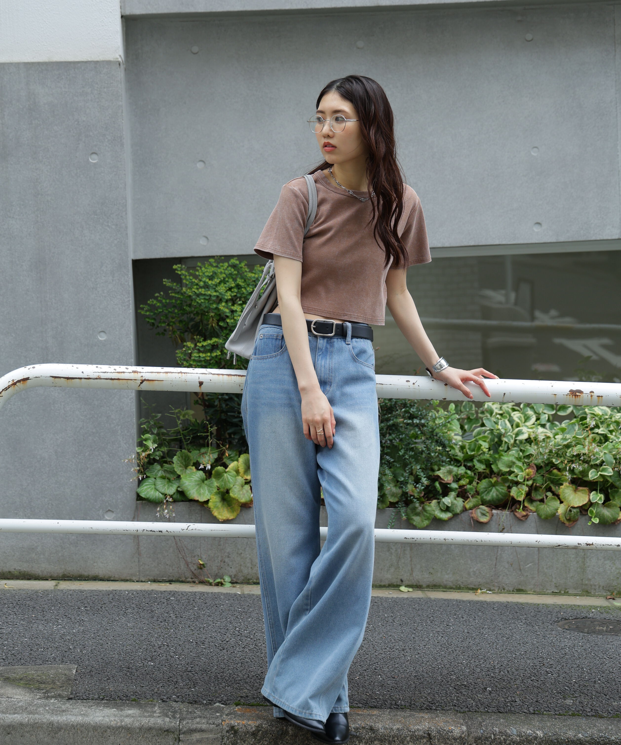  「ヴィンテージ加工サイドベルトT」|Tシャツ・カットソー|