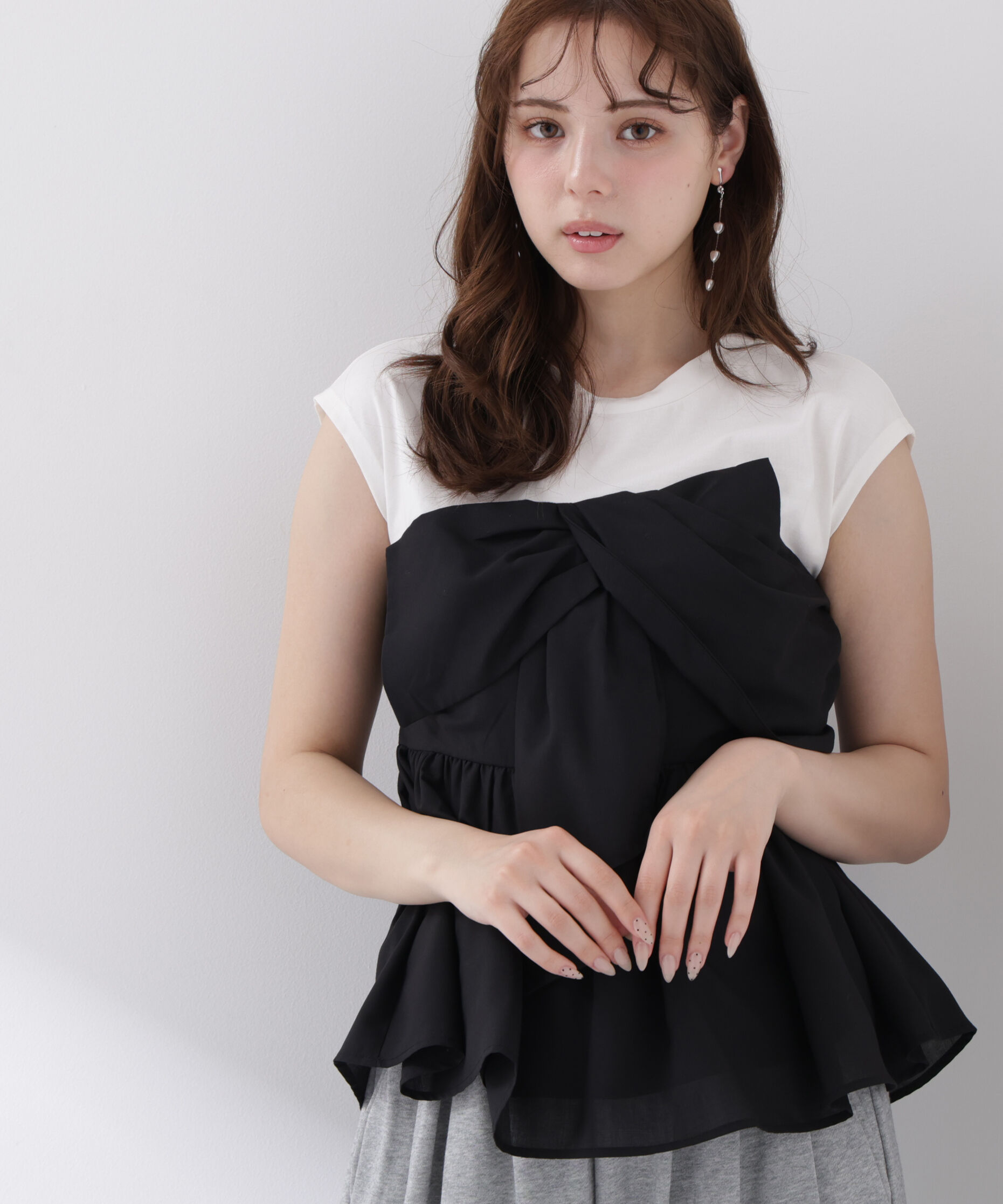 PROPORTION BODY DRESSING「フロントリボンドッキングカットソー」|Tシャツ・カットソー|