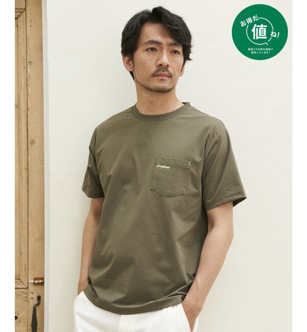 ikka「速乾COOLポケットプリントTシャツ」|Tシャツ・カットソー|カーキ