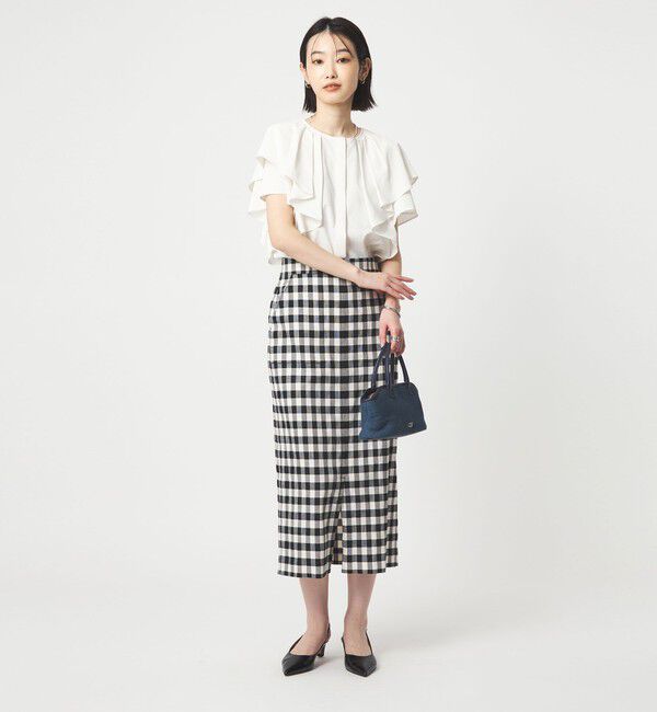 UNITED ARROWS green label relaxing「Breeze Cool  ラッフル ブラウス マシンウォッシャブル 吸水速乾 通気性 UVカット」|シャツ・ブラウス|