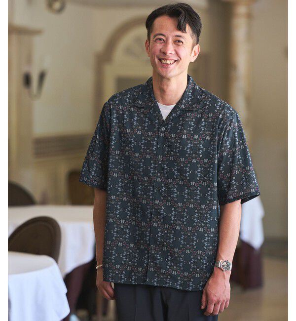 UNITED ARROWS green label relaxing「DEYROLLE オープンカラー 半袖 シャツ」|シャツ・ブラウス|NAVY