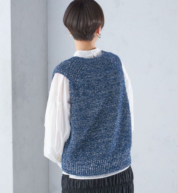 SHIPS for women「〈手洗い可能〉カール ヤーン スパンコール ベスト 24SS ◇」|ベスト・ジレ|