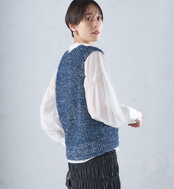 SHIPS for women「〈手洗い可能〉カール ヤーン スパンコール ベスト 24SS ◇」|ベスト・ジレ|