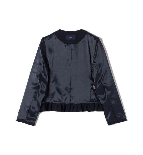 SHIPS for women「〈手洗い可能〉トリアセテート混 裾 フリル ジャケット（セットアップ対応）」|ノーカラージャケット|