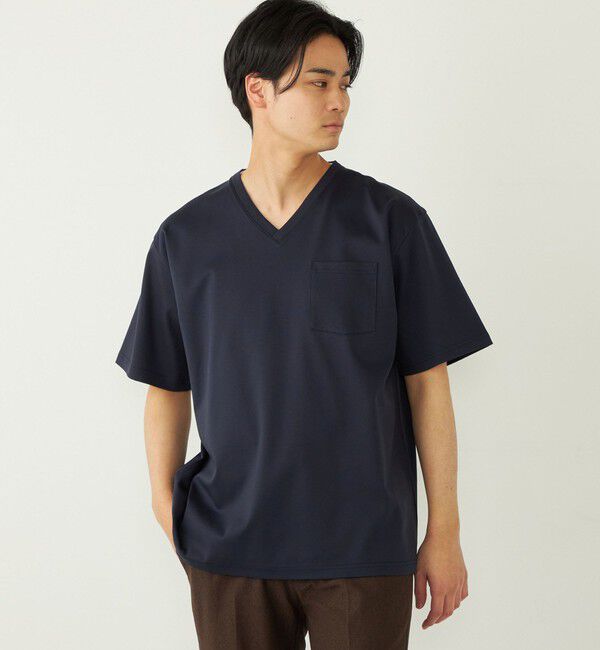 SHIPS Colors 「SHIPS Colors:〈接触冷感〉シルケット コットン Vネック TEE◇」|Tシャツ・カットソー|