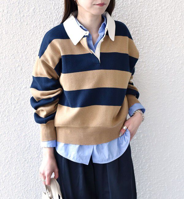 SHIPS Colors 「SHIPS Colors:〈手洗い可能〉コットン / アクリル ラガー ニット」|ニット・セーター|ベージュ