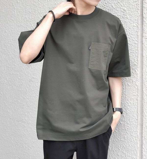 SHIPS any「【WEB限定】SHIPS any: リラックス ナイロンポケット クルーネック Tシャツ◆」|Tシャツ・カットソー|