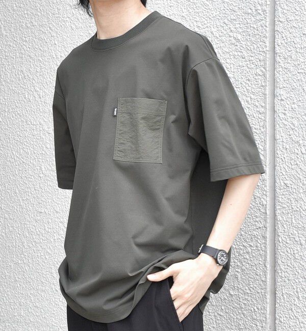 SHIPS any「【WEB限定】SHIPS any: リラックス ナイロンポケット クルーネック Tシャツ◆」|Tシャツ・カットソー|