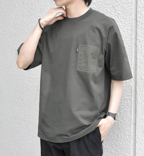 SHIPS any「【WEB限定】SHIPS any: リラックス ナイロンポケット クルーネック Tシャツ◆」|Tシャツ・カットソー|
