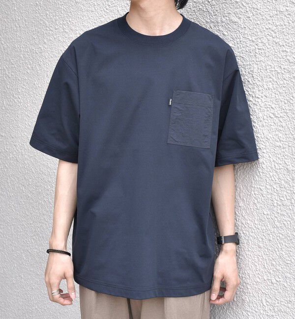 SHIPS any「【WEB限定】SHIPS any: リラックス ナイロンポケット クルーネック Tシャツ◆」|Tシャツ・カットソー|