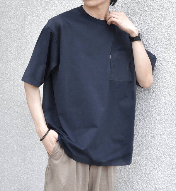 SHIPS any「【WEB限定】SHIPS any: リラックス ナイロンポケット クルーネック Tシャツ◆」|Tシャツ・カットソー|