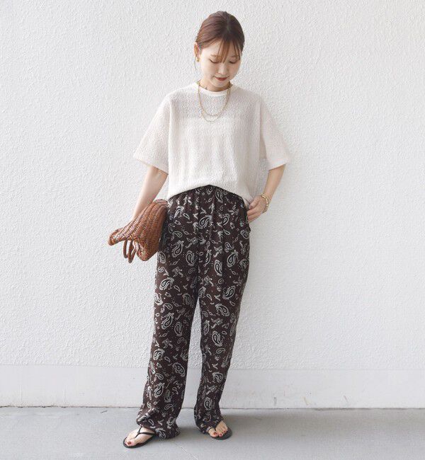 SHIPS for women「【WEB限定】〈手洗い可能〉ウェーブ クレープ ショート スリーブ カットソー」|Tシャツ・カットソー|