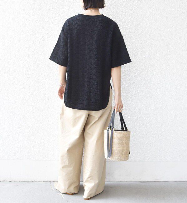 SHIPS for women「【WEB限定】〈手洗い可能〉ウェーブ クレープ ショート スリーブ カットソー」|Tシャツ・カットソー|