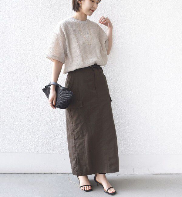 SHIPS for women「【WEB限定】〈手洗い可能〉ウェーブ クレープ ショート スリーブ カットソー」|Tシャツ・カットソー|