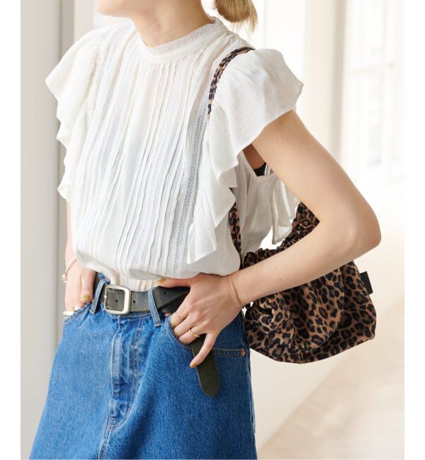 OUTDOOR PRODUCTS Usual Things「コットンレーストリムラッフルブラウス」|シャツ・ブラウス|ホワイト