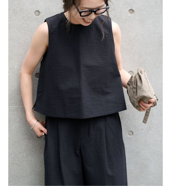 OUTDOOR PRODUCTS Usual Things「コットンサッカーノースリブラウス」|シャツ・ブラウス|