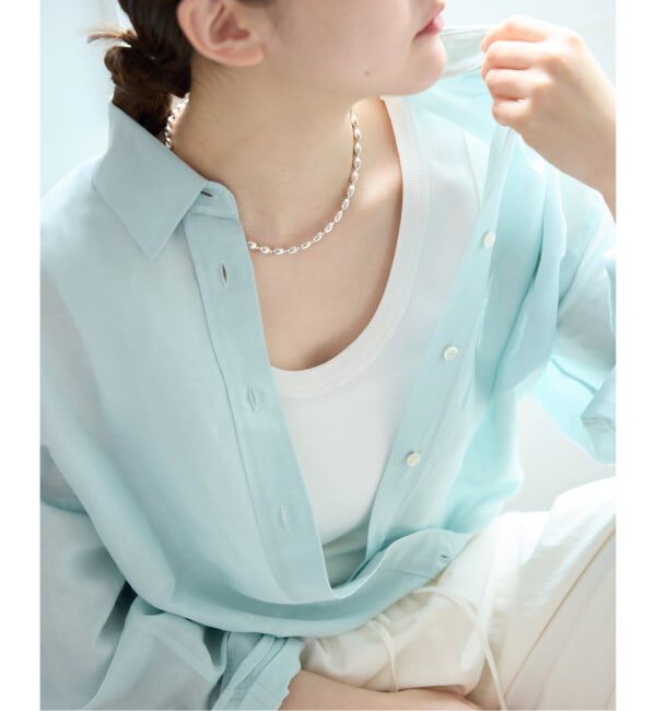 IENA「《UVカット》テレコストレッチフレンチノースリーブ」|Tシャツ・カットソー|
