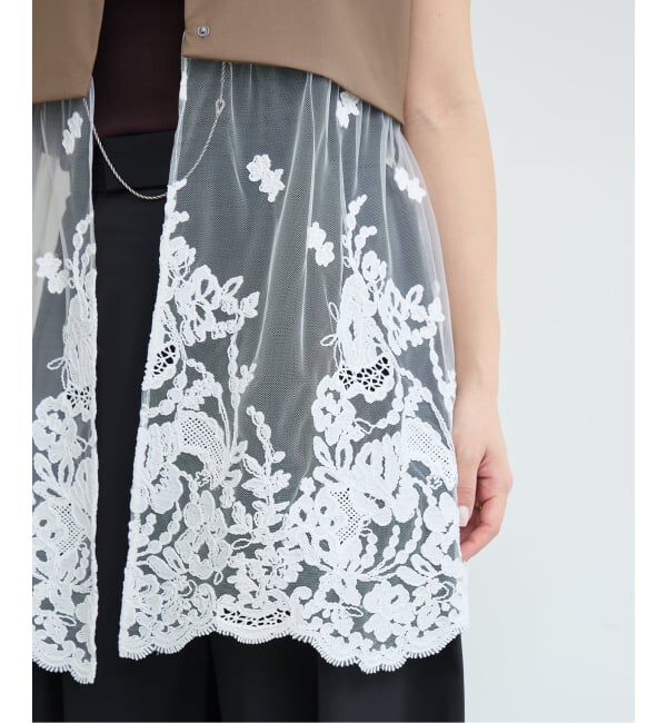 IENA LA BOUCLE「《予約》IENA LA BOUCLE チュールレースノースリーブベスト」|ベスト・ジレ|
