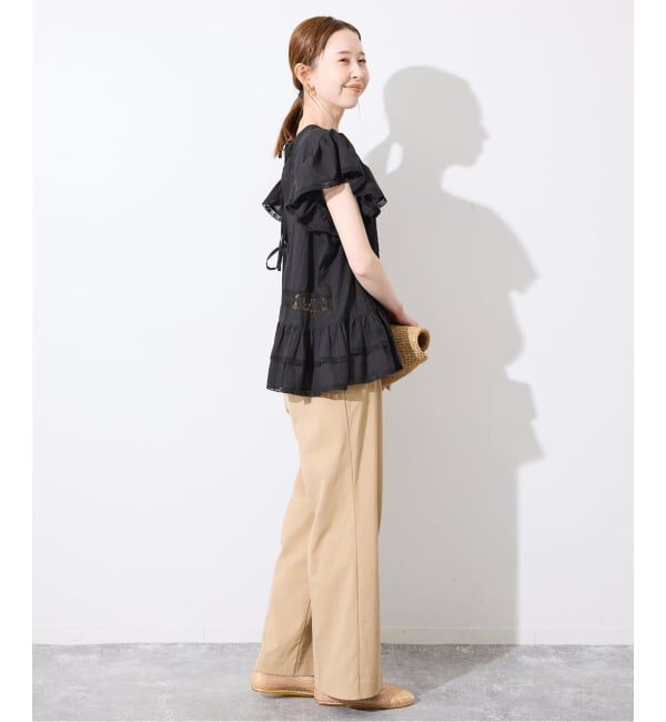 SLOBE IENA「crinkle crinkle crinkle SLOBE別注 front tapestry 2way blouse」|シャツ・ブラウス|