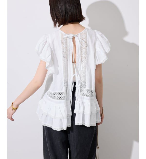 SLOBE IENA「crinkle crinkle crinkle SLOBE別注 front tapestry 2way blouse」|シャツ・ブラウス|