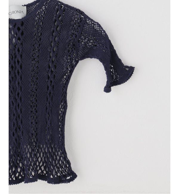 IENA LA BOUCLE「EUCHRONIA ユークロニア ストレッチ レース short sleeve tee 261802」|Tシャツ・カットソー|