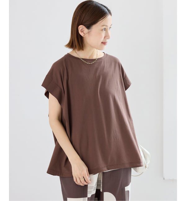 IENA「《追加予約/接触冷感》フレンチタックスリーブ ドロストTシャツ」|Tシャツ・カットソー|