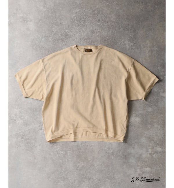 J.S.Homestead「J.S.Homestead / オーバーラージ ポンチョ ショートスリーブ Tシャツ」|Tシャツ・カットソー|ベージュ