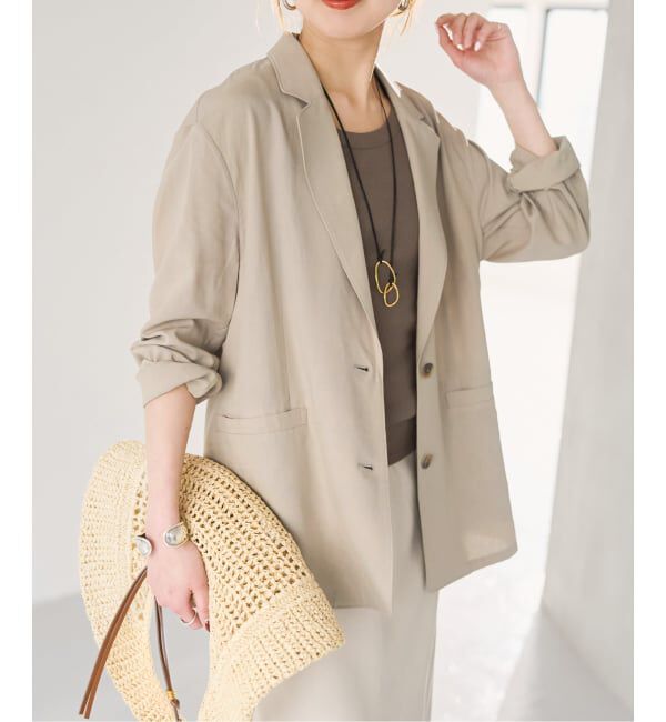 Spick and Span「《手洗い可》ハイブリッドリネンジャケット」|テーラードジャケット|