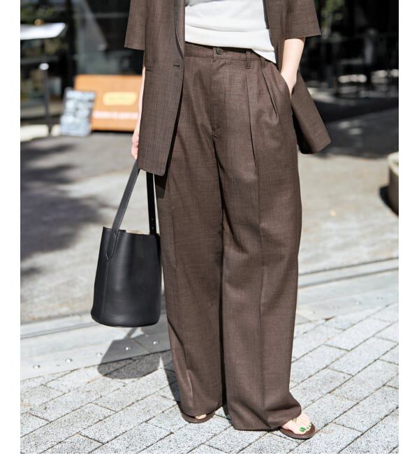 Spick and Span「《セットアップ可》ライトドライクロスパンツ」|スラックス|