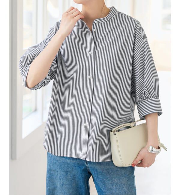 Spick and Span「《追加予約》パールボタンギャザースリーブシャツ」|シャツ・ブラウス|