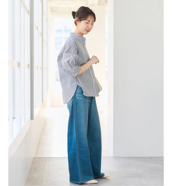 Spick and Span「《追加予約》パールボタンギャザースリーブシャツ」|シャツ・ブラウス|