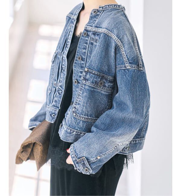 Spick and Span「《WEB限定 / 予約》5 1/2 2ND-LINE CROP ジャケット」|デニムジャケット|