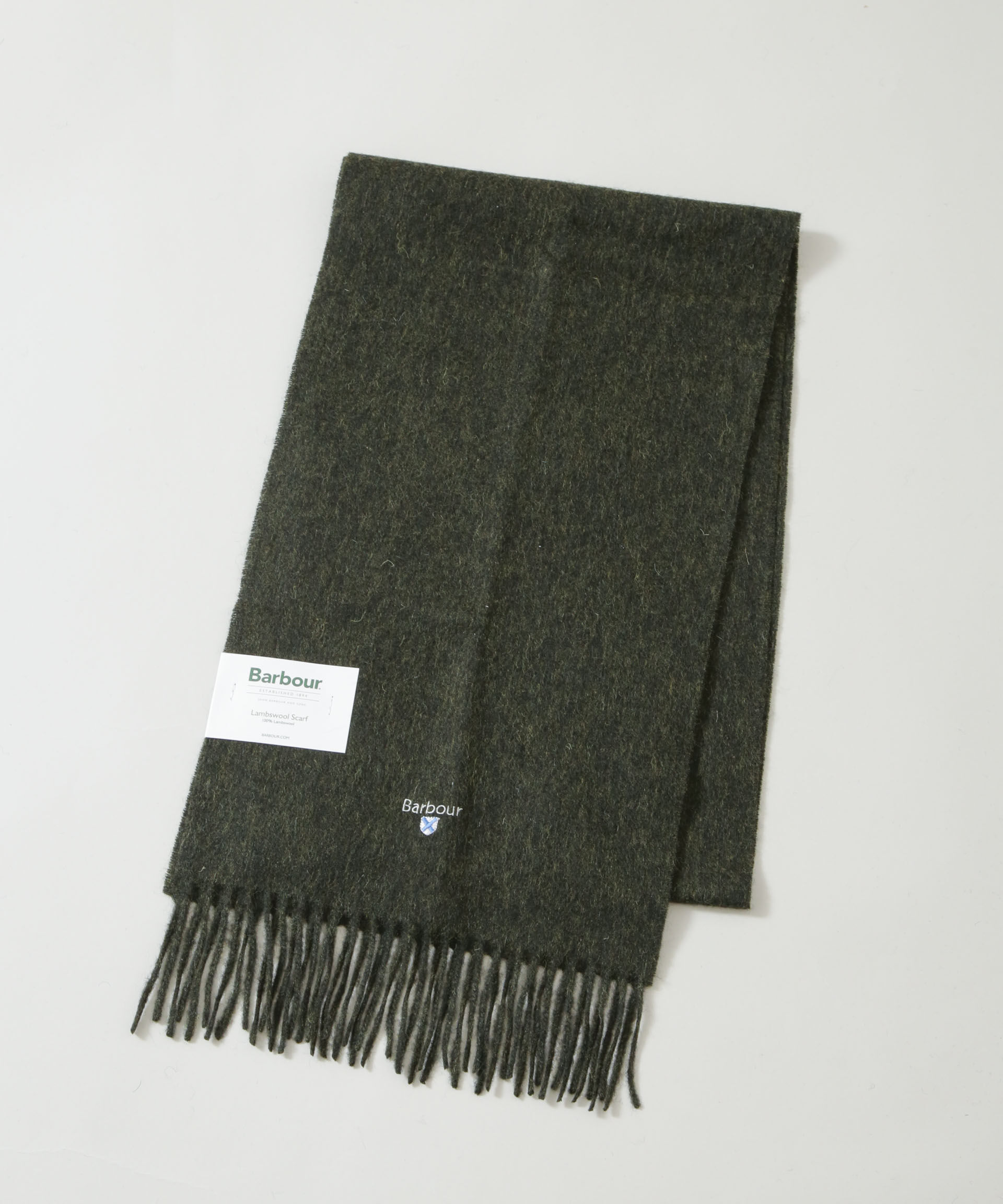 nano･universe「Barbour/BARBOUR PLAIN LAMBSWOOL SCARF」|マフラー|グリーン
