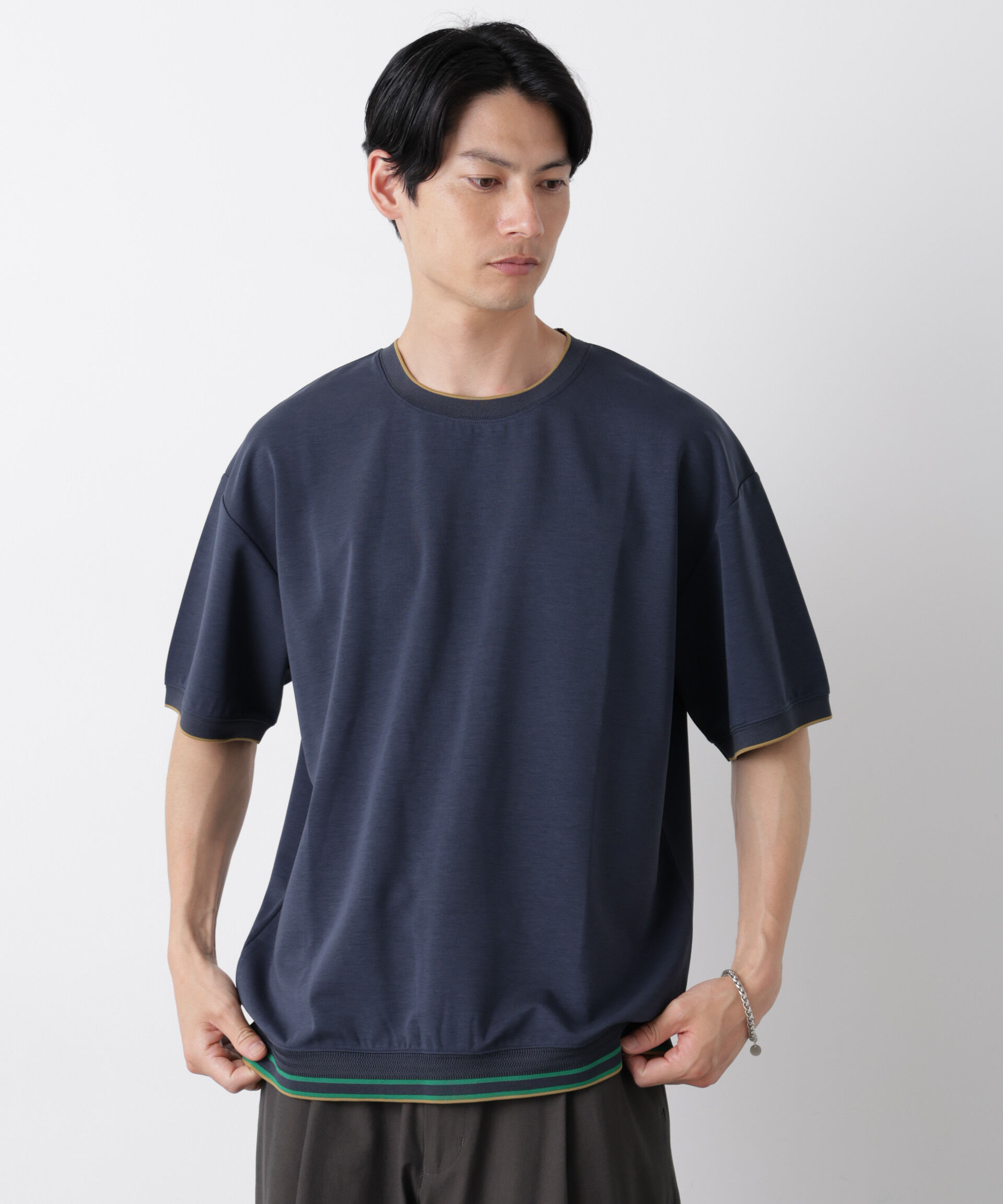 nano･universe「リブスムースTシャツ 半袖」|Tシャツ・カットソー|