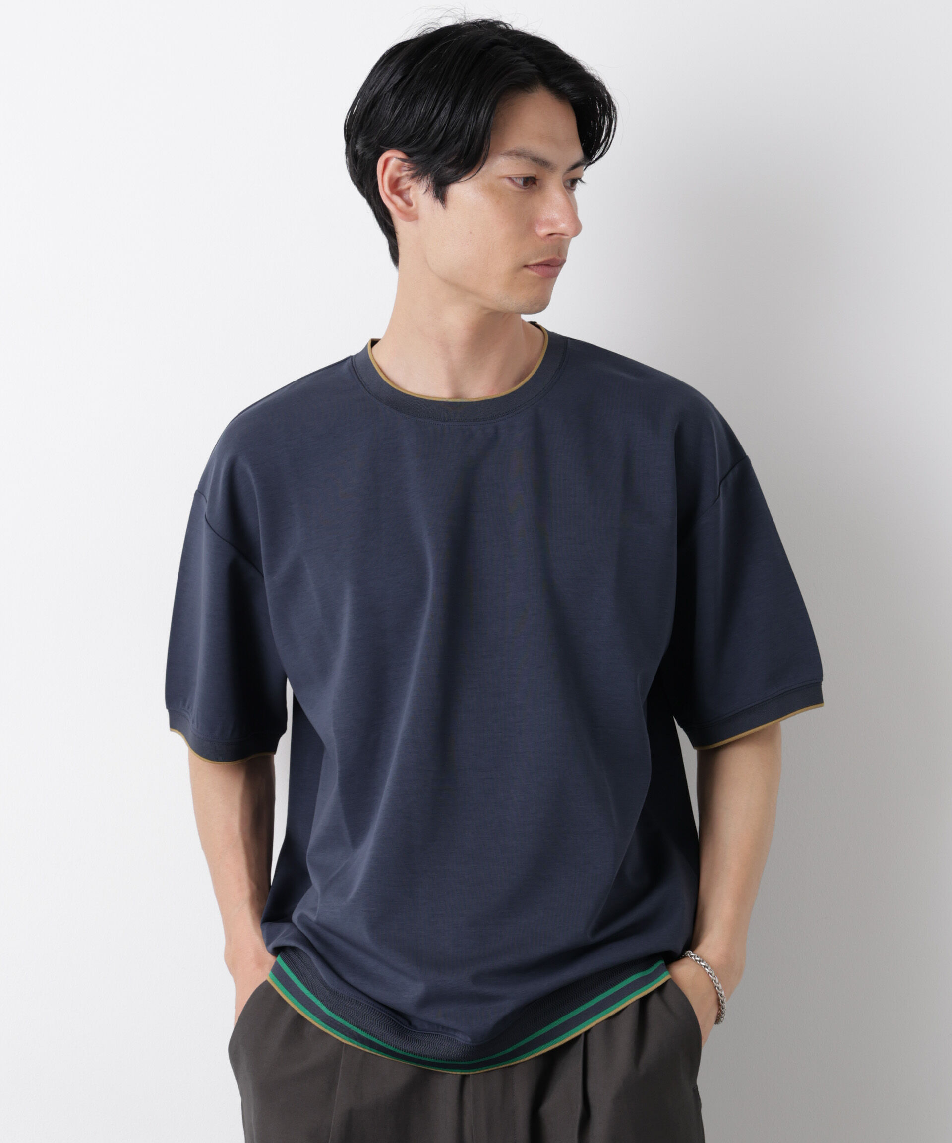 nano･universe「リブスムースTシャツ 半袖」|Tシャツ・カットソー|