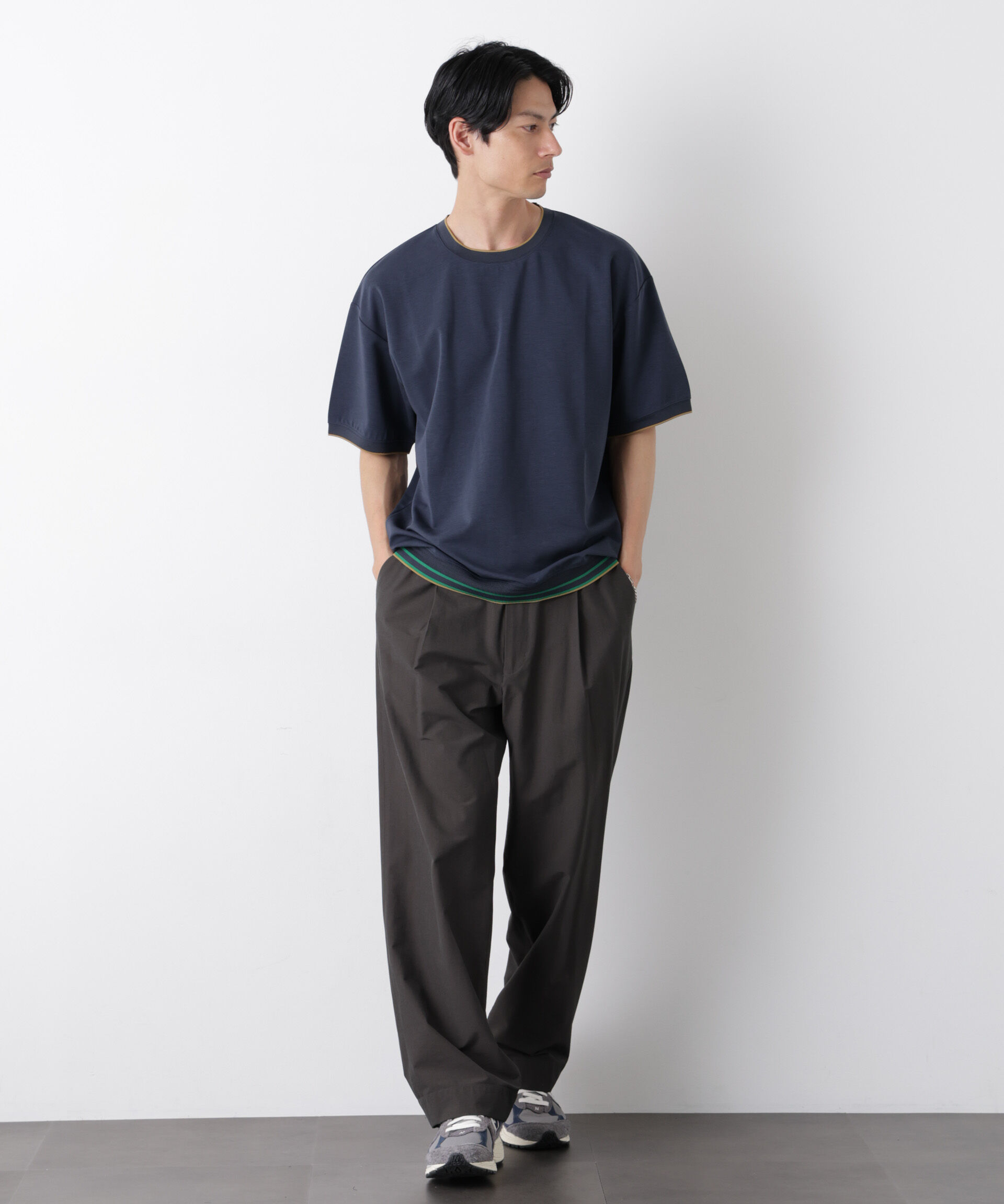 nano･universe「リブスムースTシャツ 半袖」|Tシャツ・カットソー|
