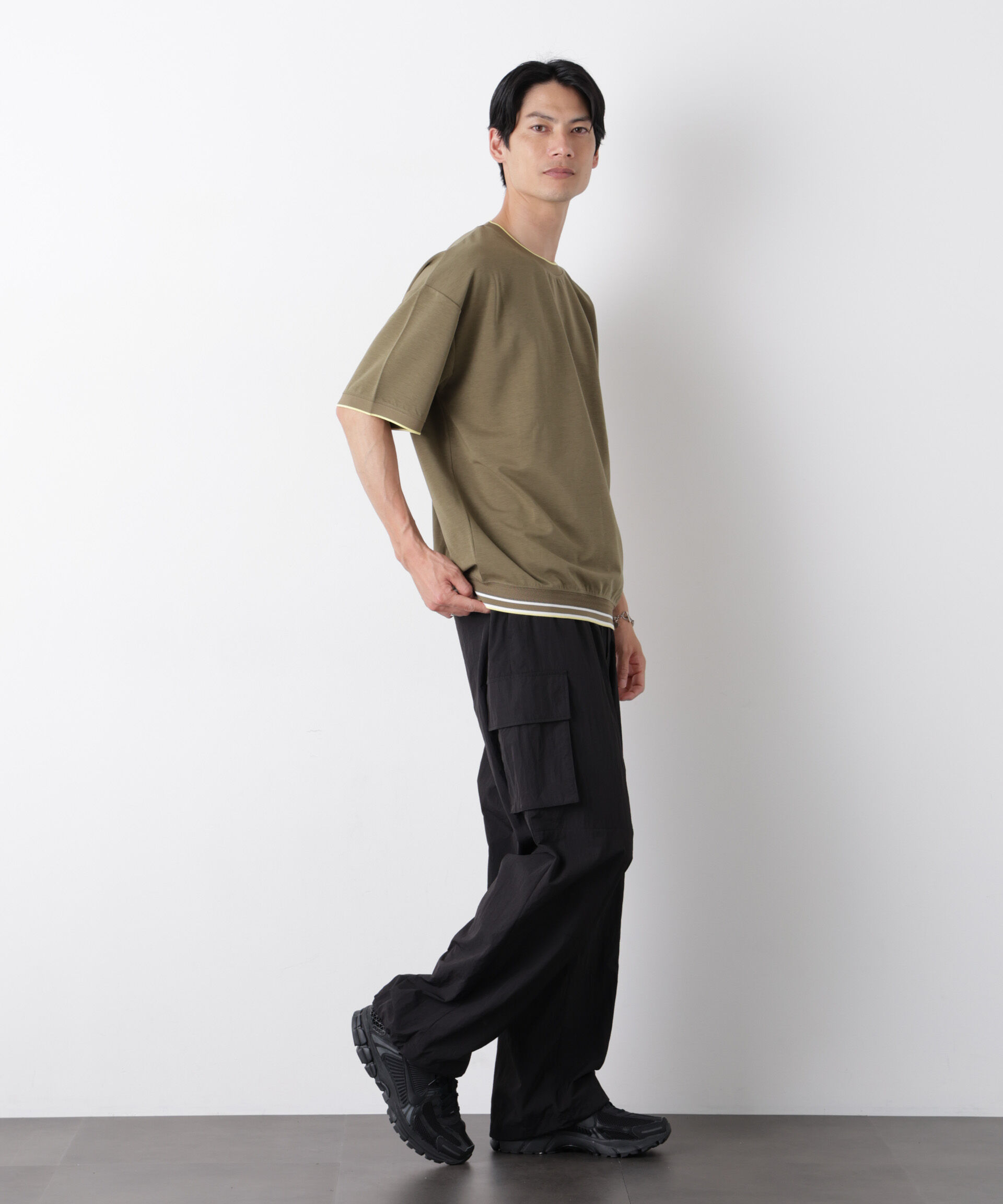 nano･universe「リブスムースTシャツ 半袖」|Tシャツ・カットソー|