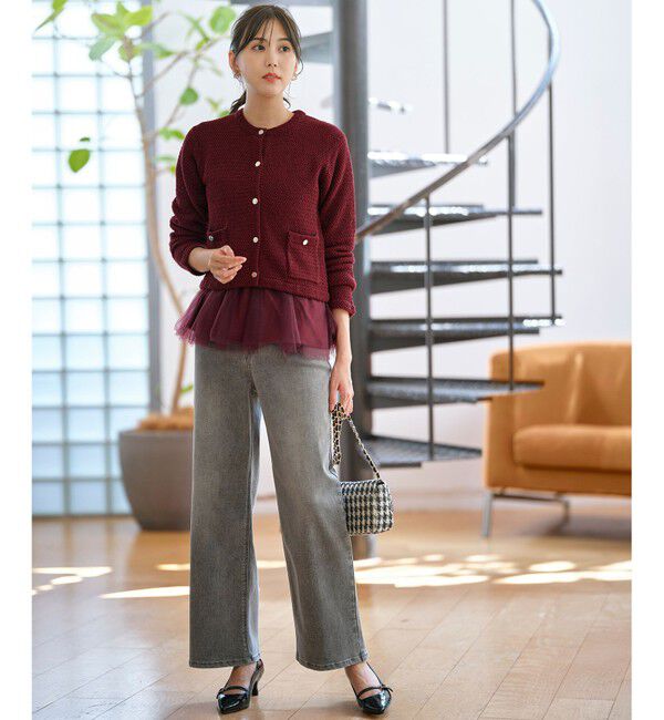 ANY SIS「【2SET】チュールインナー ツイン」|カーディガン|